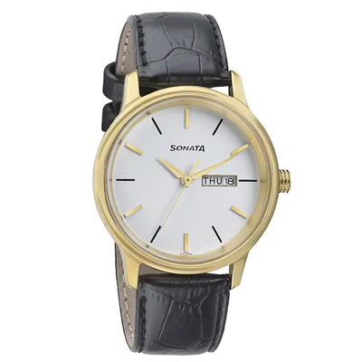 "Sonata Gents Watch 7134YL01 - Click here to View more details about this Product